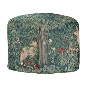 William Morris Greenery Forest Animal Botanical Pouf