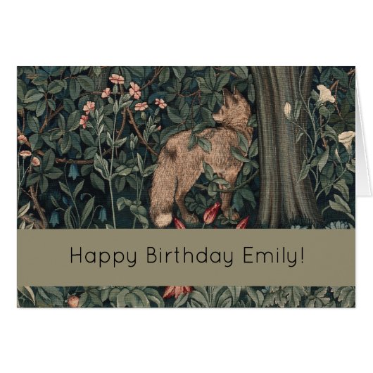 William Morris Greenery Fox Wildlife (Front Horizontal)