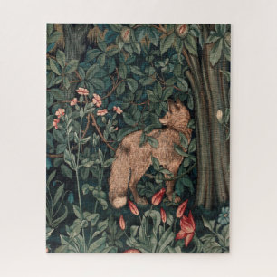 William Morris Greenery Fox Wildlife Art Jigsaw Puzzle