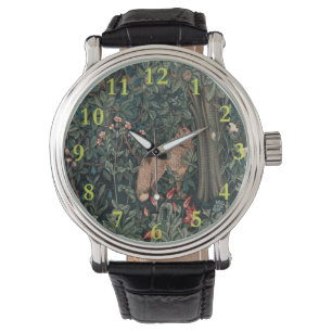 William Morris Greenery Fox Wildlife Art Watch