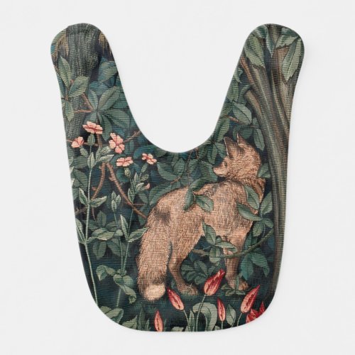 William Morris Greenery Fox Wildlife  Baby Bib