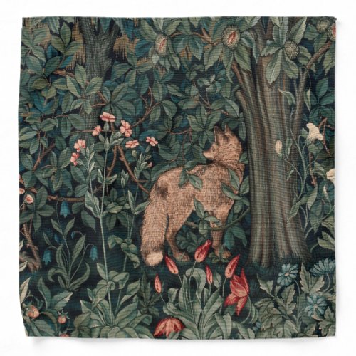 William Morris Greenery Fox Wildlife  Bandana