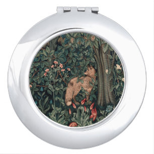 William Morris Greenery Fox Wildlife Compact Mirror