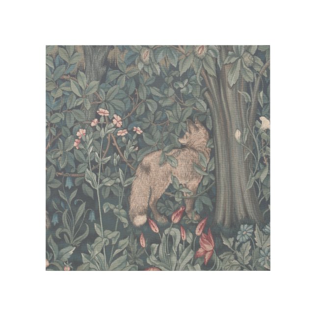 William Morris Greenery Fox Wildlife  Gallery Wrap (Front)