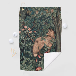 William Morris Greenery Fox Wildlife  Golf Towel