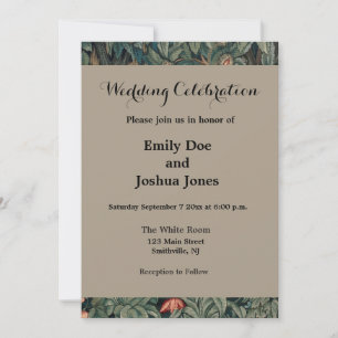 William Morris Greenery Fox Wildlife Invitation