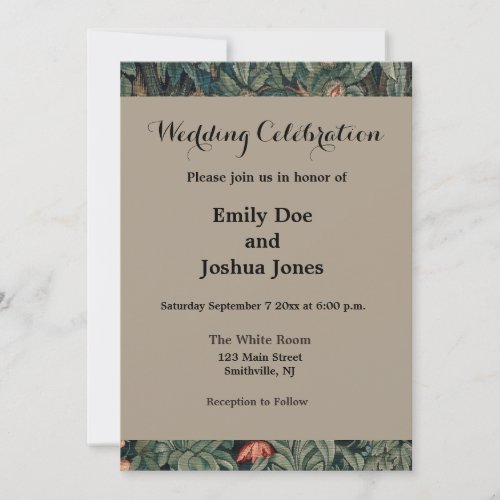 William Morris Greenery Fox Wildlife  Invitation