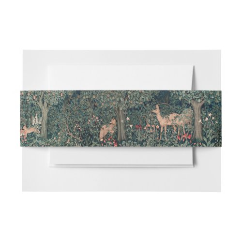 William Morris Greenery Fox Wildlife  Invitation Belly Band