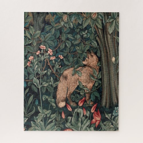 William Morris Greenery Fox Wildlife  Jigsaw Puzzle