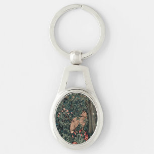William Morris Greenery Fox Wildlife Keychain