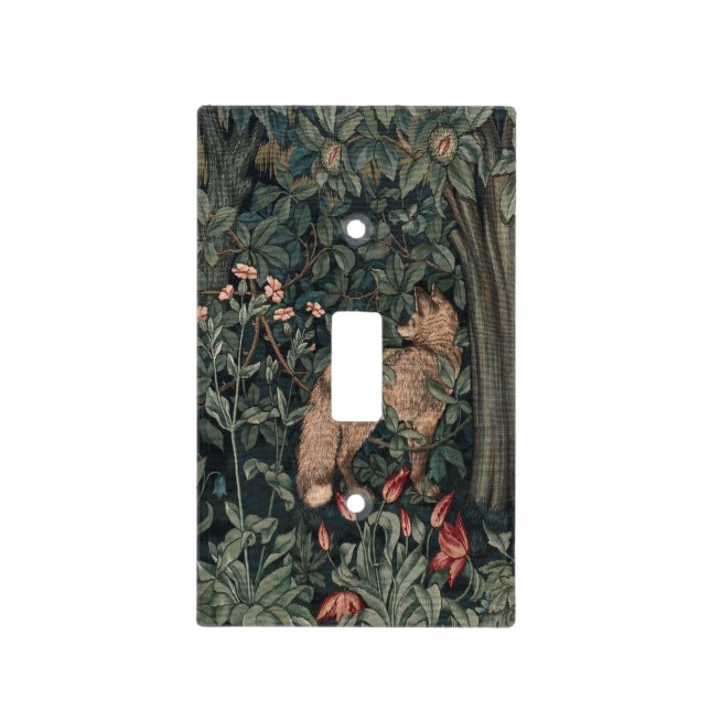 William Morris Greenery Fox Wildlife  Light Switch Cover (Front)