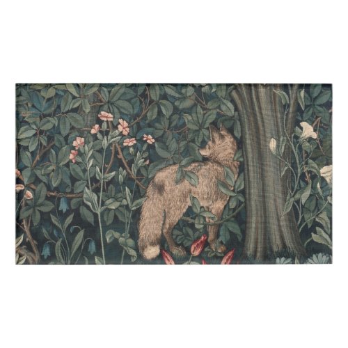 William Morris Greenery Fox Wildlife  Name Tag