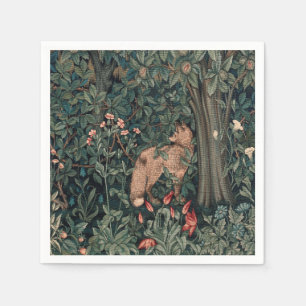 William Morris Greenery Fox Wildlife Napkins