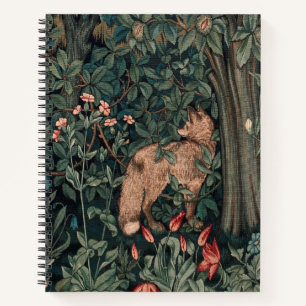 William Morris Greenery Fox Wildlife  Notebook