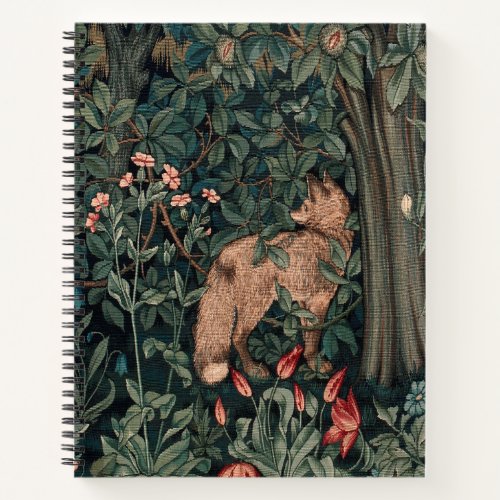 William Morris Greenery Fox Wildlife  Notebook