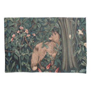 William Morris Greenery Fox Wildlife Pillow Case