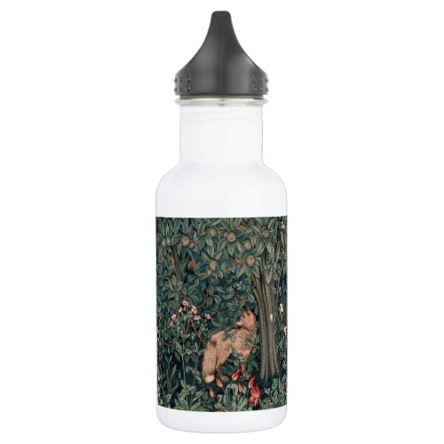 William Morris Greenery Fox Wildlife  Stainless Steel Water Bottle