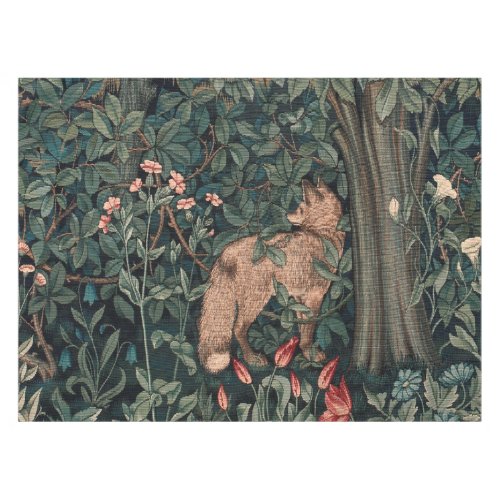 William Morris Greenery Fox Wildlife  Tablecloth