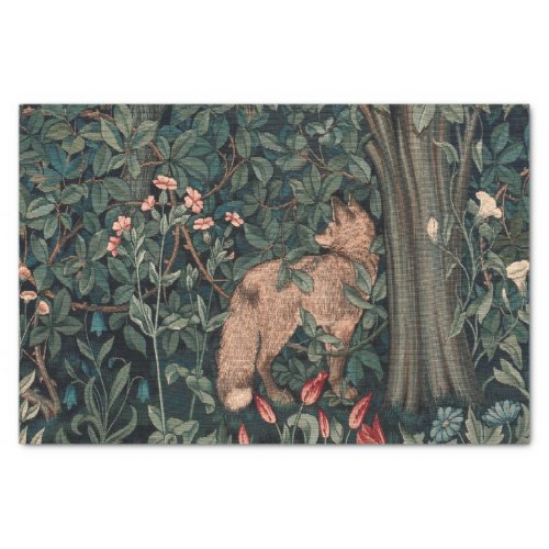 William Morris Greenery Fox Wildlife  Tissue Paper