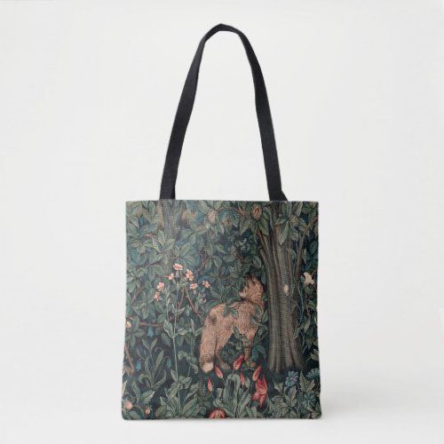 William Morris Greenery Fox Wildlife  Tote Bag