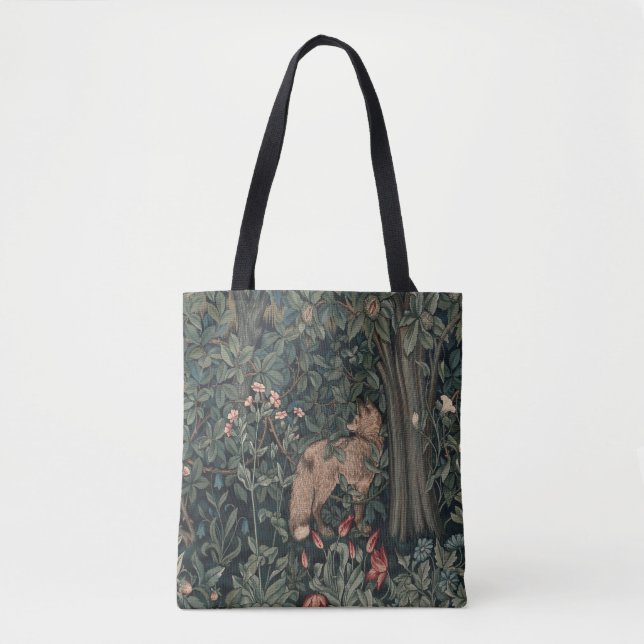 William Morris Greenery Fox Wildlife  Tote Bag (Front)
