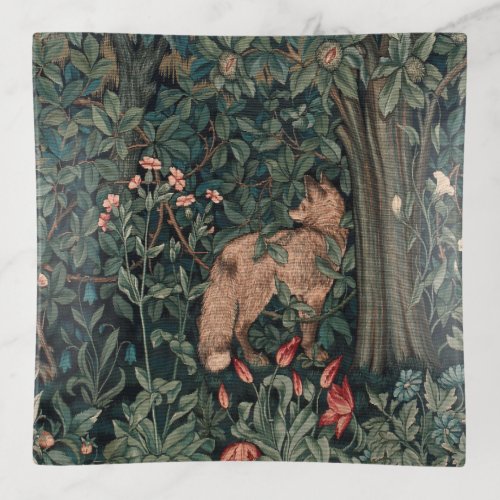 William Morris Greenery Fox Wildlife  Trinket Tray