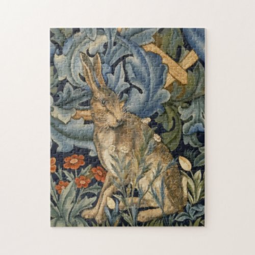 William Morris Hare In A Forest Floral Art Nouveau Jigsaw Puzzle