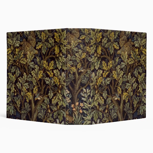 William Morris  Hen Pheasant Bird Tree Botanical 3 Ring Binder (Background)