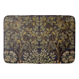 William Morris  Hen Pheasant Bird Tree Botanical Bath Mat