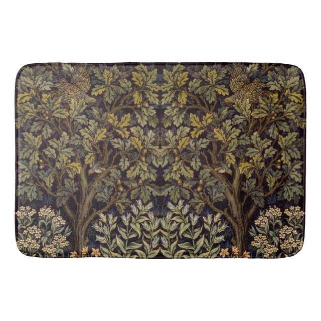 William Morris  Hen Pheasant Bird Tree Botanical Bath Mat (Front)