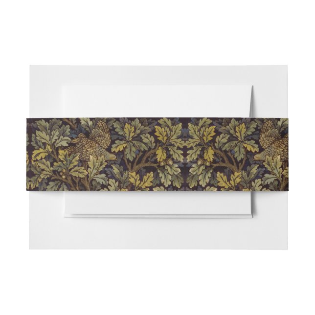 William Morris  Hen Pheasant Bird Tree Botanical Invitation Belly Band (Front Example)