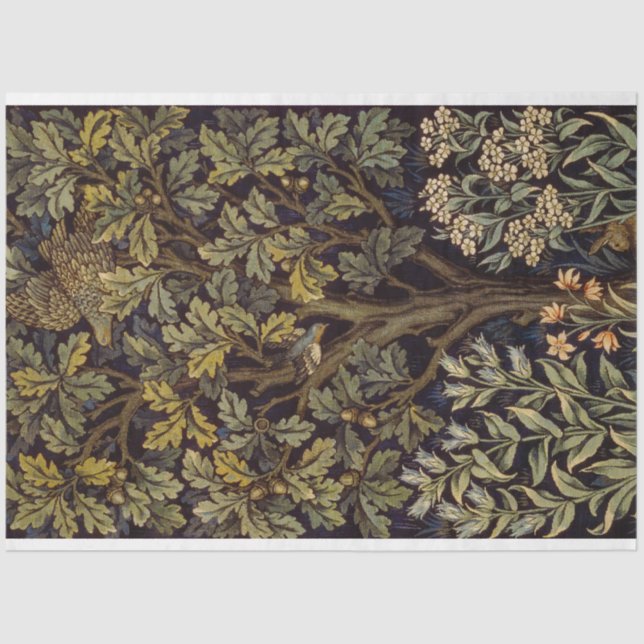 William Morris  Hen Pheasant Bird Tree Botanical Tissue Paper (Front)
