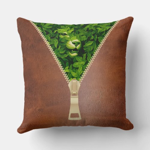 William Morris Hidden Tiger In The Green Forest   Throw Pillow