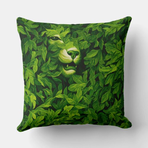 William Morris Hidden Tiger In The Green Forest   Throw Pillow