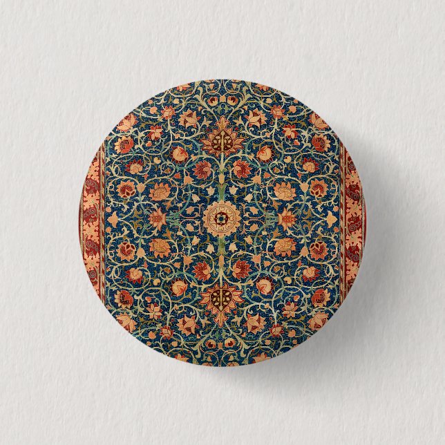 William Morris Holland Park Carpet Pattern Button (Front)