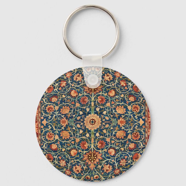 William Morris Holland Park Carpet Pattern Keychain (Front)