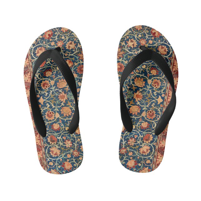 William Morris Holland Park Carpet Pattern Kid's Flip Flops (Footbed)
