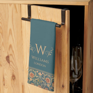 William Morris Holland Park Teal Blue Customized Kitchen Towel