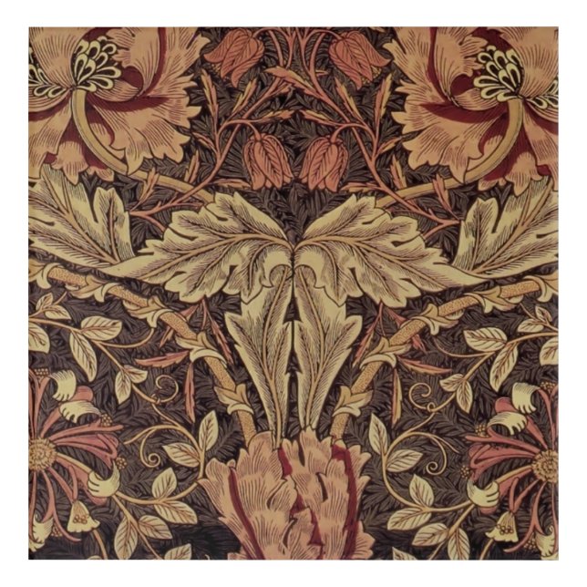 William Morris Honeysuckle Antique Floral Pattern Acrylic Print (Front)