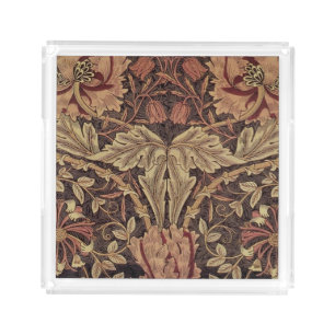 William Morris Honeysuckle Antique Floral Pattern Acrylic Tray