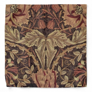 William Morris Honeysuckle Antique Floral Pattern Bandana