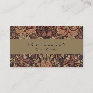 William Morris Honeysuckle Antique Floral Pattern Business Card