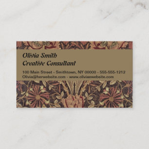 William Morris Honeysuckle Antique Floral Pattern Business Card
