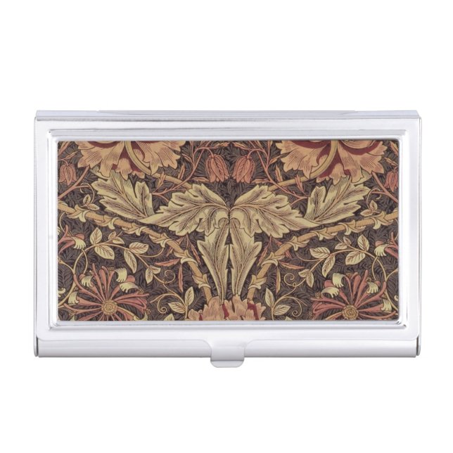 William Morris Honeysuckle Antique Floral Pattern Business Card Case (Front)