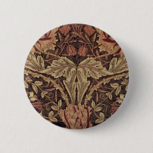 William Morris Honeysuckle Antique Floral Pattern Button