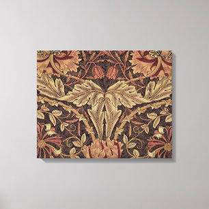William Morris Honeysuckle Antique Floral Pattern Canvas Print