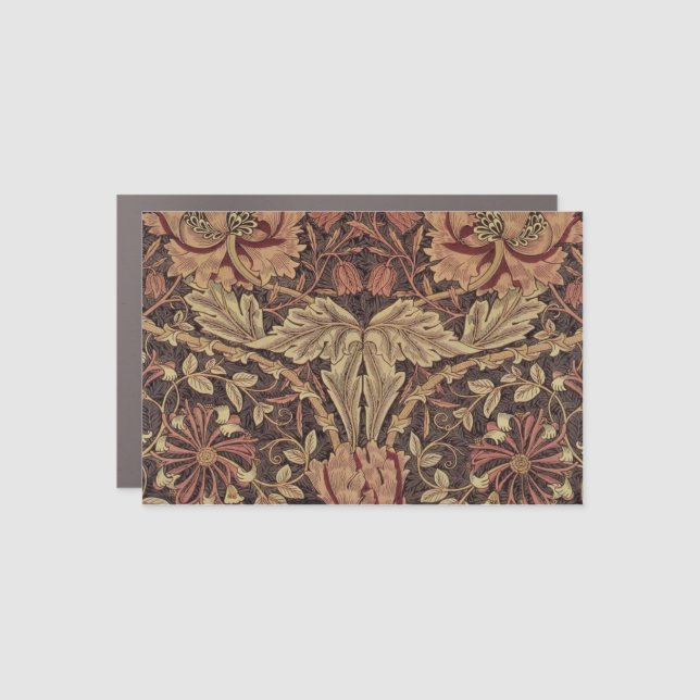 William Morris Honeysuckle Antique Floral Pattern Car Magnet (Front)