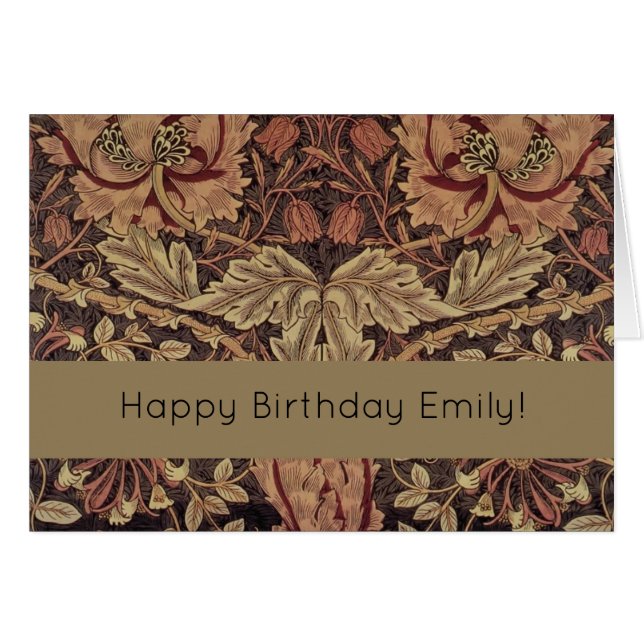 William Morris Honeysuckle Antique Floral Pattern Cards (Front Horizontal)