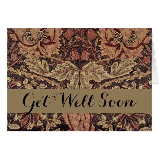 William Morris Honeysuckle Antique Floral Pattern Cards (Front Horizontal)