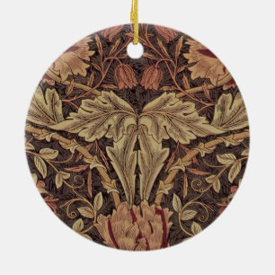 William Morris Honeysuckle Antique Floral Pattern Ceramic Ornament